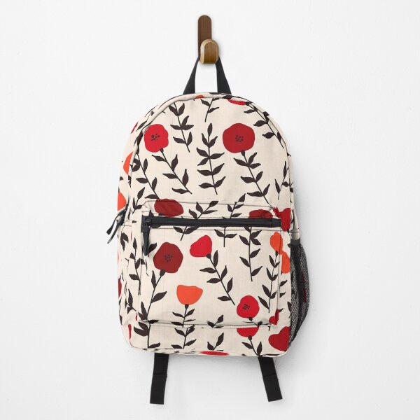 Item preview, Poppy Flower Pattern Backpack  designed and sold by scatterwillowhe.
