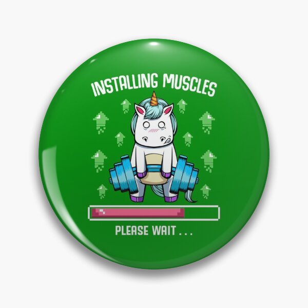 Item preview, Installing Muscles Please Wait Funny Unicorn Gym Classic T-Shirt designed and sold by KiannaSchroeder.