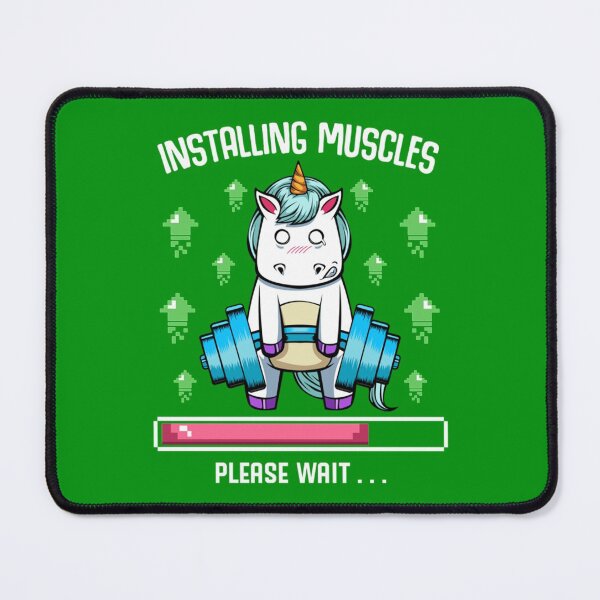 Item preview, Installing Muscles Please Wait Funny Unicorn Gym Classic T-Shirt designed and sold by KiannaSchroeder.
