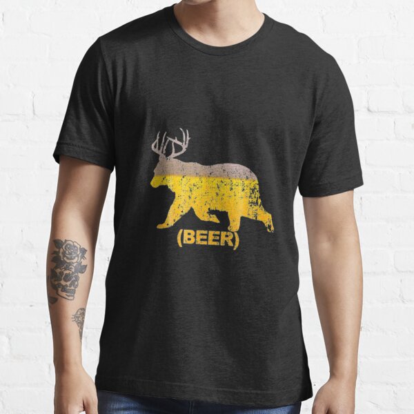 Deer Beer Bear With Antlers Cool Vintage Drinking T Shirt For Sale By Crmesuz Redbubble 