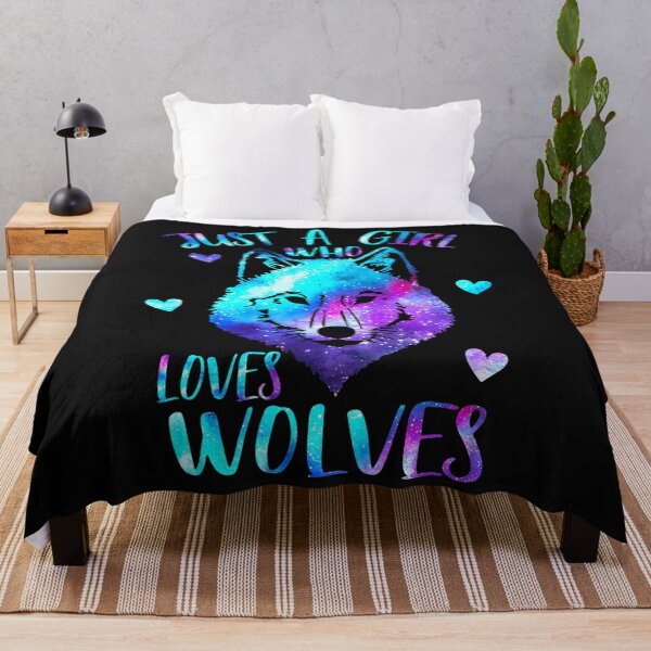 Item preview, Just A Girl Who Loves Wolves Themed Galaxy Space Wolf Lover  designed and sold by ElesaFox.