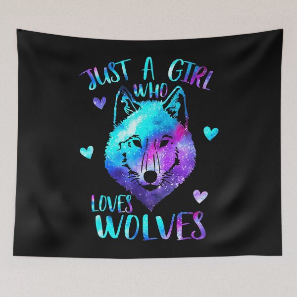 Item preview, Just A Girl Who Loves Wolves Themed Galaxy Space Wolf Lover  designed and sold by ElesaFox.