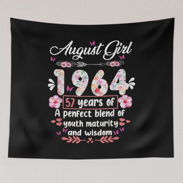 Item preview, 57 Years Old Vintage 1964 August Girl 57th Birthday Flower designed and sold by idabry.