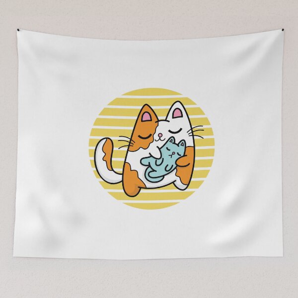 Item preview, Cat Kitten Cradle Against Yellow Moon designed and sold by PosterpartyCo.