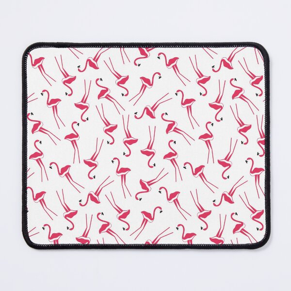 Item preview, Repeating pattern with pink flamingos on white background designed and sold by SooperYela.