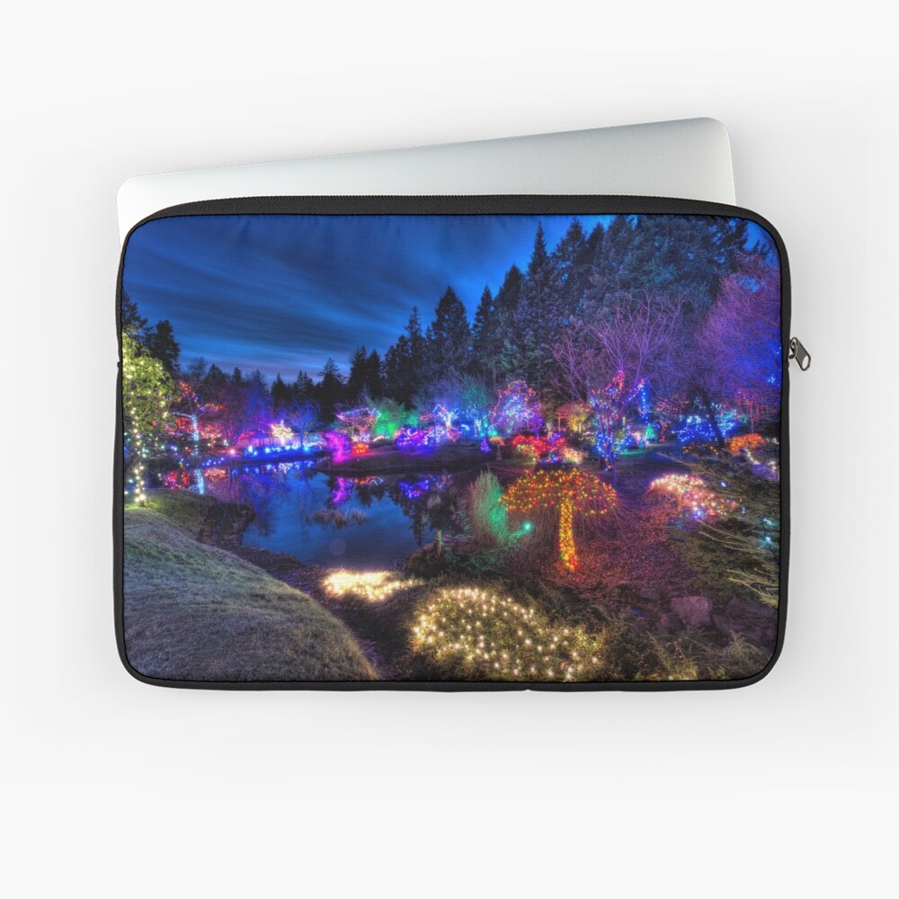 Japanese Garden Christmas Lights, Mayne Island, BC, 2013 Laptop Sleeve