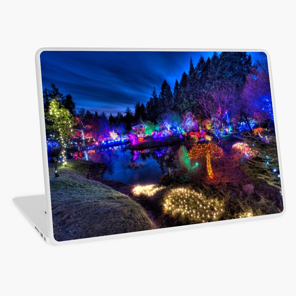 Japanese Garden Christmas Lights, Mayne Island, BC, 2013 Laptop Skin