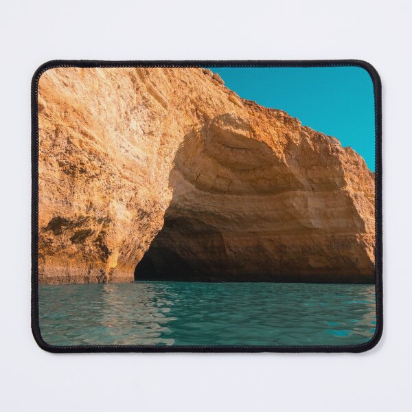 Item preview, Rough Beauty - Algarve Coastal Sea Cave in Orange and Teal designed and sold by Georgia Mizuleva.