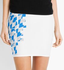 Oktoberfest text flag blue white pattern party celebrate design cool Mini Skirt
