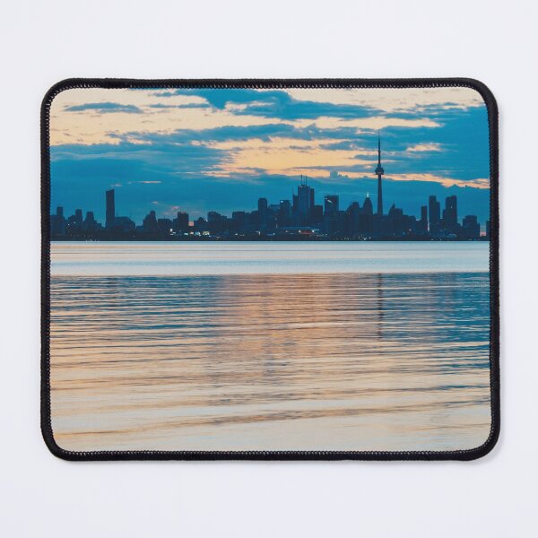 Item preview, Orange and Teal Toronto Skyline Over Water  designed and sold by Georgia Mizuleva.