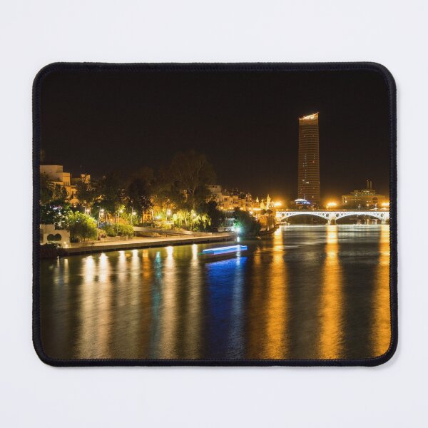 Item preview, Seville Night Magic - Triana Bridge and the One and Only Skyscraper designed and sold by Georgia Mizuleva.