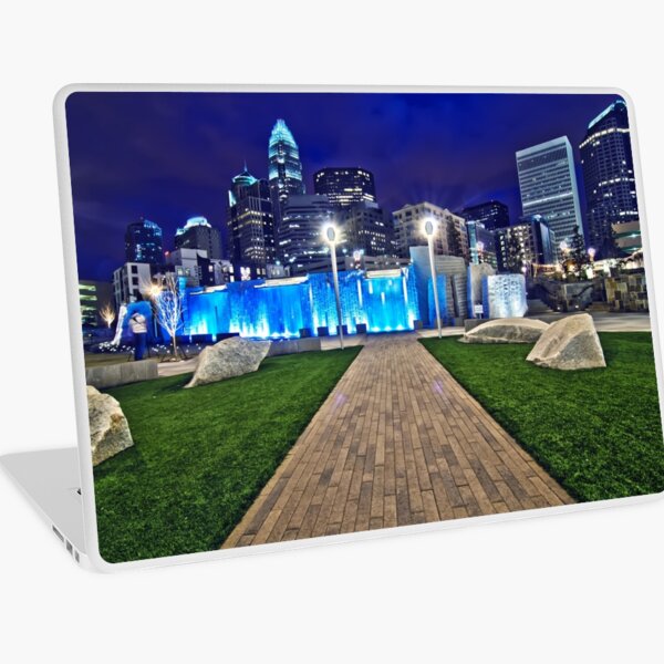 charlotte skyline behind romare bearden park Laptop Skin