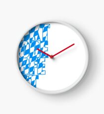Oktoberfest text flag blue white pattern party celebrate design cool Clock