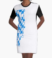 Oktoberfest text flag blue white pattern party celebrate design cool Graphic T-Shirt Dress