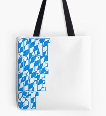 Oktoberfest text flag blue white pattern party celebrate design cool Tote Bag