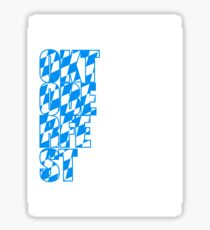 Oktoberfest text flag blue white pattern party celebrate design cool Sticker