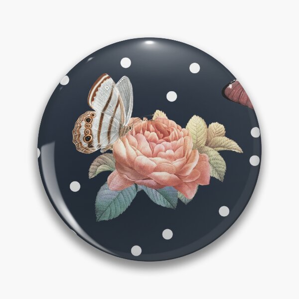 Item preview, Vintage flowers and butterfly in polka dot backround designed and sold by FunnyChameleon.