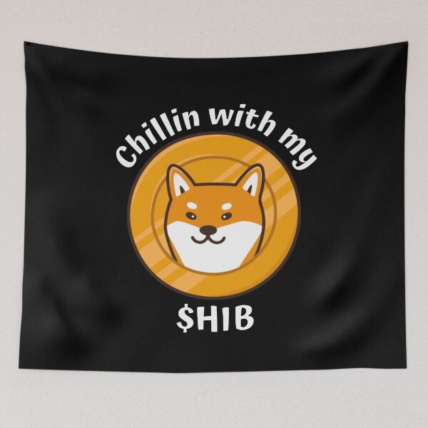 Item preview, Chillin with my Shib (White)- Shiba Inu Crypto (Shibatoken) designed and sold by CaitU.