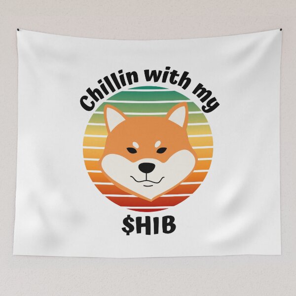 Item preview, Vintage Sunset Chillin with my Shib (Black)- Shiba Inu Crypto (Shibatoken) designed and sold by CaitU.