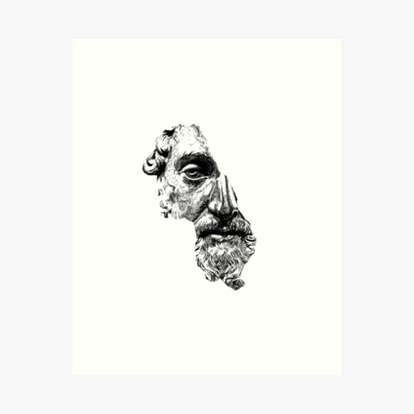MARCUS AURELIUS ANTONINUS AUGUSTUS / Black Art Print