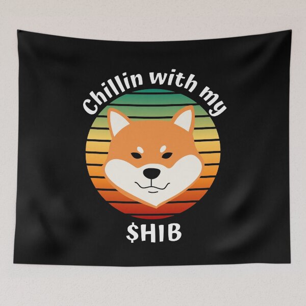 Item preview, Vintage Sunset Chillin with my Shib (White)- Shiba Inu Crypto (Shibatoken) designed and sold by CaitU.