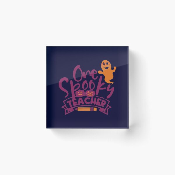 Item preview, FUNNY HALLOWEEN ONE SPOOKY TEACHER SMILING GHOST IN GLASSES designed and sold by zenturtlemerch.