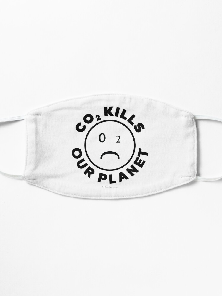 Alternative Ansicht von CO2 Kills our Planet (black) 2 - Smiley, Xelen.net Maske