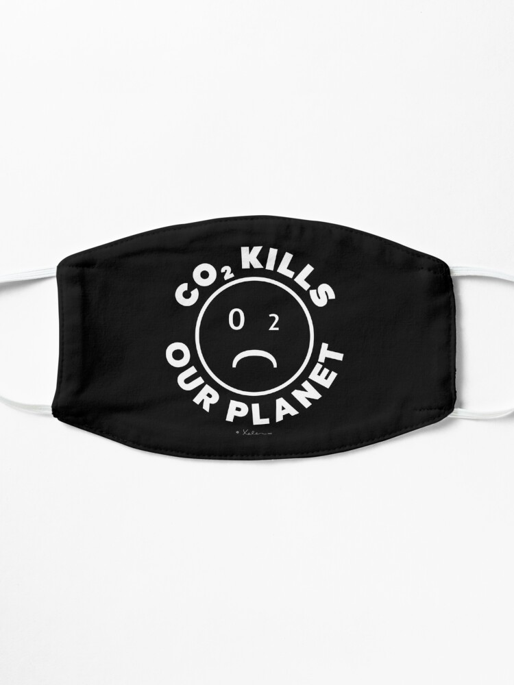 Alternative Ansicht von CO2 Kills our Planet (all white) - Smiley, Xelen.net Maske
