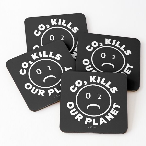 Item preview, CO2 Kills our Planet (all white) - Smiley, Xelen.net designed and sold by Xelen.net.
