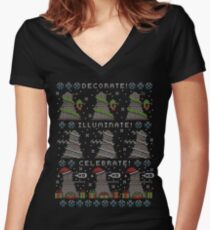 Decorate! Illuminate! Celebrate! Women's Fitted V-Neck T-Shirt