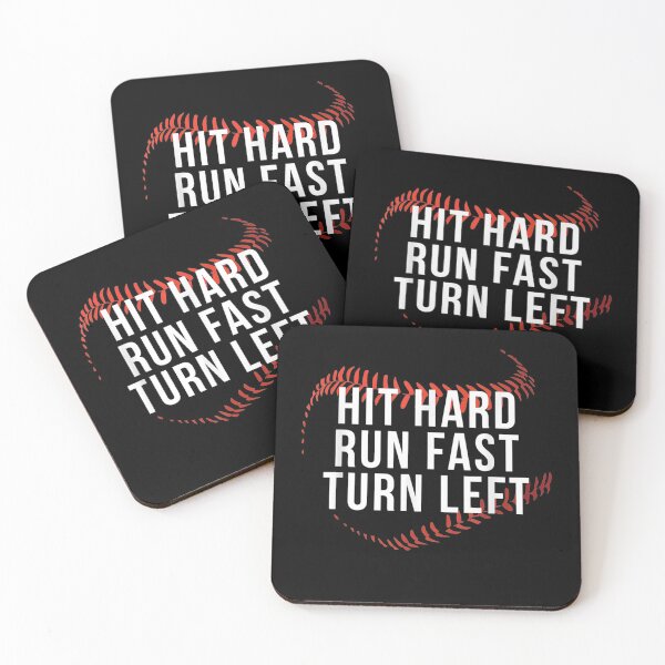 Item preview, Hit Hard Run Fast Turn Left Funny Baseball Player designed and sold by SemajshiMaah.