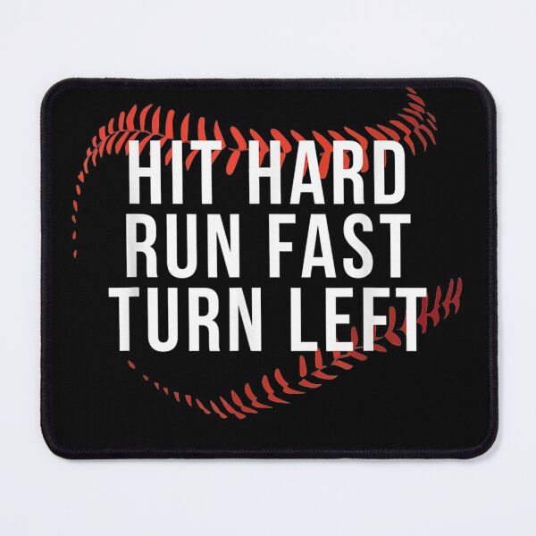 Item preview, Hit Hard Run Fast Turn Left Funny Baseball Player designed and sold by SemajshiMaah.