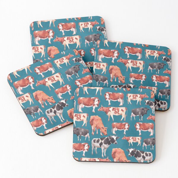 Item preview, Cows on Blue designed and sold by KrisInStitches.