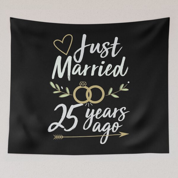 Item preview, Just Married 25 Years Ago 25Th Wedding Anniversary Shirt designed and sold by ElesaFox.