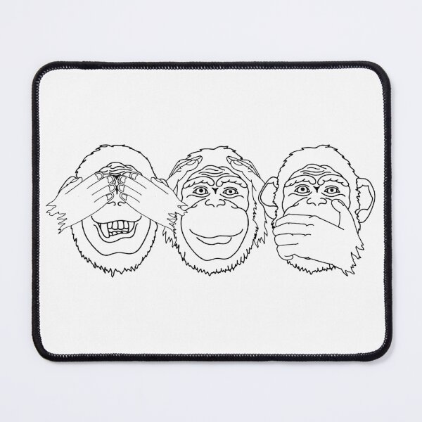 Item preview, Three Wise Monkeys Outline - See No Evil, Hear No Evil, Speak No Evil - Mizaru, Kikazaru, Iwazaru  designed and sold by 86Gaz.