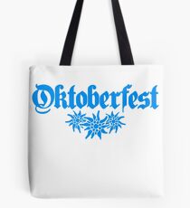oktoberfest edelweiss flower bavaria party celebrate text shirt cool design Tote Bag