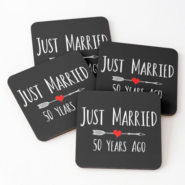 Item preview, JUST MARRIED 50 YEARS AGO 50Th Husband Wife Anniversary Gift  designed and sold by ElesaFox.