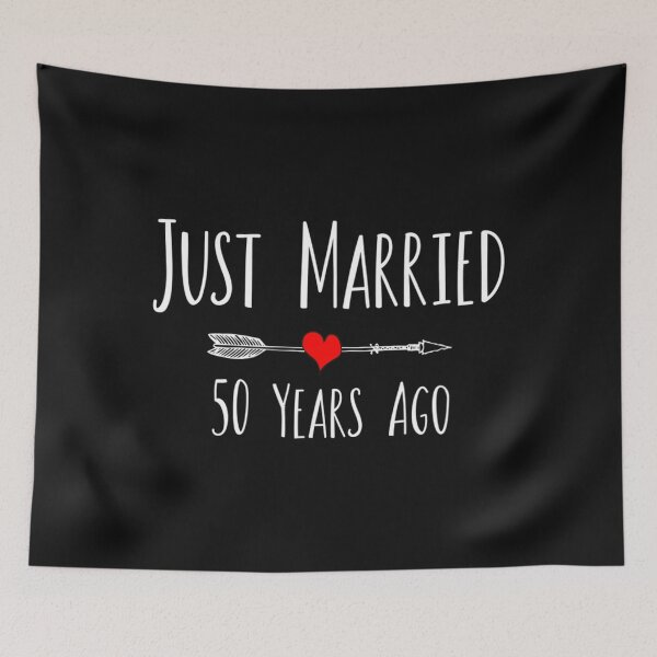 Item preview, JUST MARRIED 50 YEARS AGO 50Th Husband Wife Anniversary Gift  designed and sold by ElesaFox.