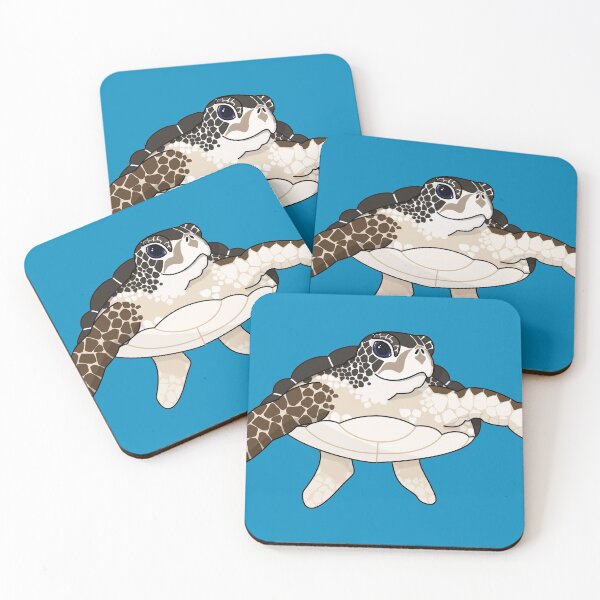 Item preview, Cute Hawaiian Turtle - blue background designed and sold by Jazznote.