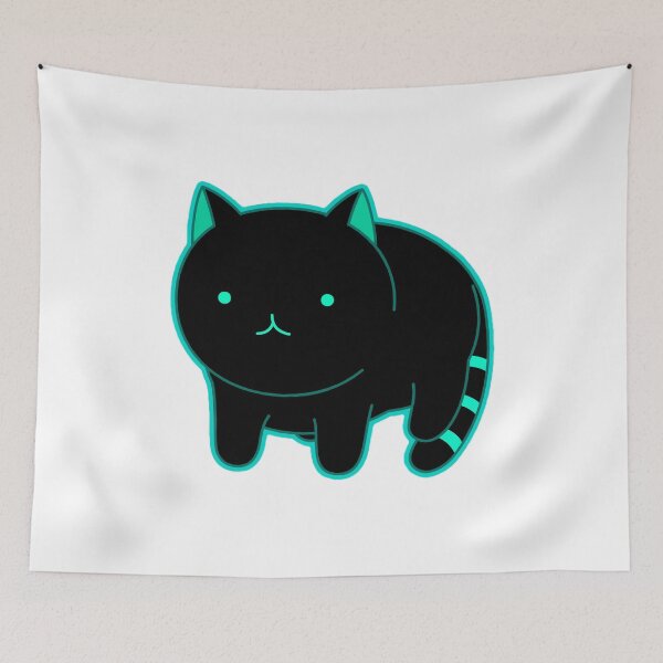 Item preview, Cat - Meow - Black & Aqua designed and sold by AwesomeFanArts.