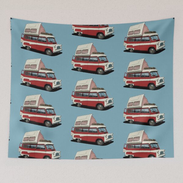 Item preview, Bedford Camper Van in red designed and sold by candc-retro.
