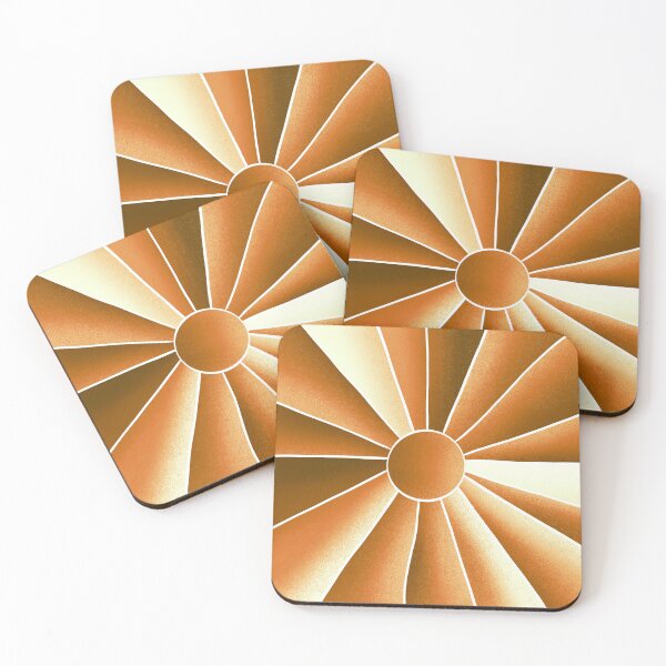 Item preview, Golden Sun Mid Century Modern, Abstract Landscape designed and sold by bubblyshades.