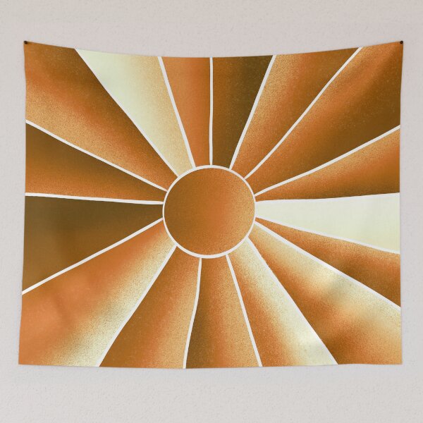 Item preview, Golden Sun Mid Century Modern, Abstract Landscape designed and sold by bubblyshades.