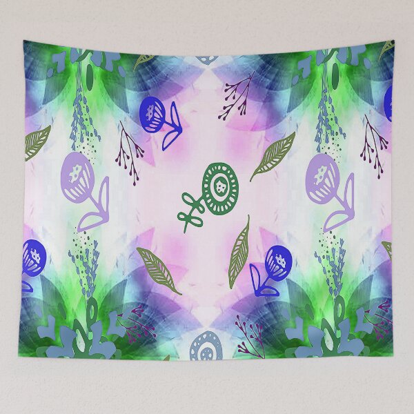Item preview, Tranquility, 4,Graphic Psychedelic Abstract Art, Inspired by Nature-floral abstract art, Graphic Psychedelic Abstract Art, Inspired by Nature-floral abstract art designed and sold by Adri Barnard.