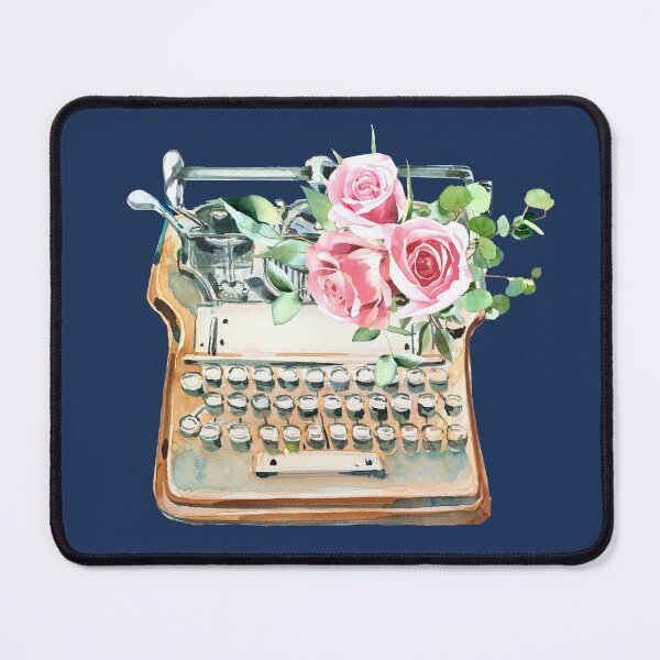 Item preview, Vintage Floral Orange Colored Typewriter designed and sold by Alicia Chee.