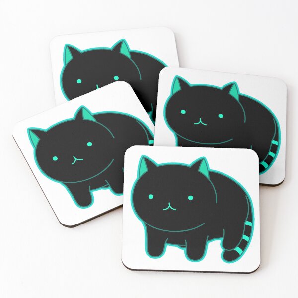 Item preview, Cat - Meow - Black & Aqua designed and sold by AwesomeFanArts.