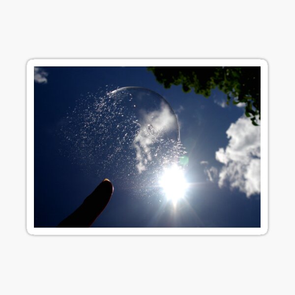 Bubble bursting on fingertip Sticker