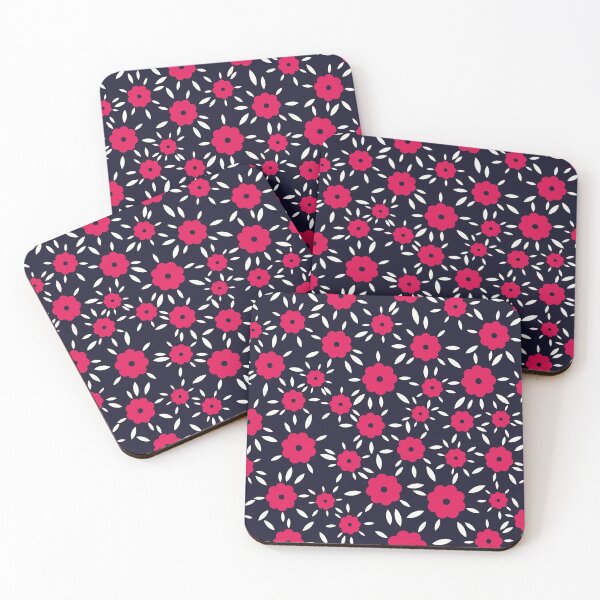 Item preview, Hot pink small floral pattern designed and sold by Floralsharry.