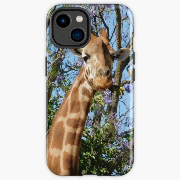 Giraffe and jacaranda  iPhone Tough Case