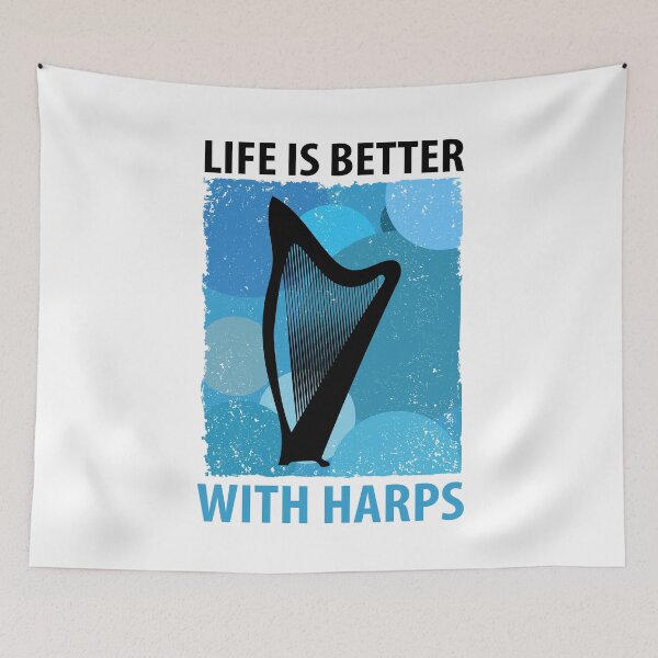 Item preview, Harp gift musical instrument musician plucking designed and sold by JohnnySk3tch.